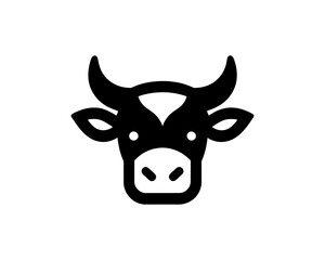 Vector cow head icon in clean style