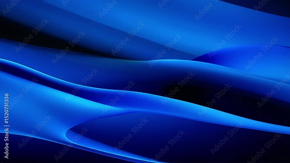 Aufkleber abstract blue wave motion: dynamic fluid forms in deep blue hues