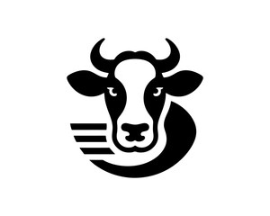 Vector cow silhouette logo for modern business