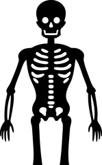 Human Skeleton Silhouette Vector Illustration 