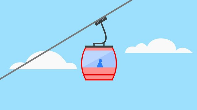 Cable car looping animation