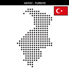 Fototapeta premium Big dots map of hatay in Turkiye