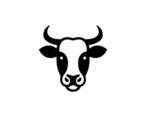 Cow head logo in minimal flat design