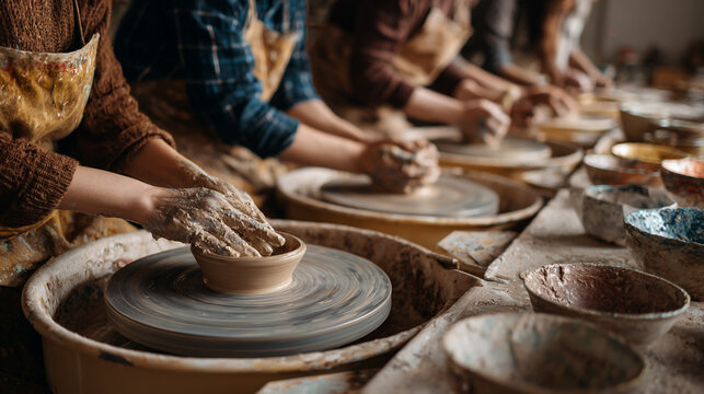 Hands-on Pottery Wheel Throwing: Explore Artistic Clay Craftsmanship in a Creative Workshop