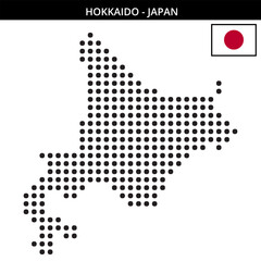 Fototapeta premium Big dots map of HOKKAIDO in Japan
