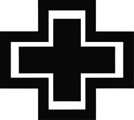 Obraz premium Medical Cross Symbol Silhouette Vector Illustration
