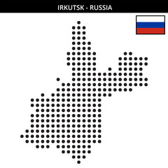 Big dots map of Irkutsk in Russia