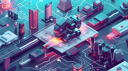 
2d illustration Artificial Intelligence (AI) concept