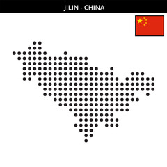 Fototapeta premium Big dots map of Jilin in China