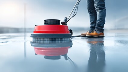 Floor Cleaning Machine in Action