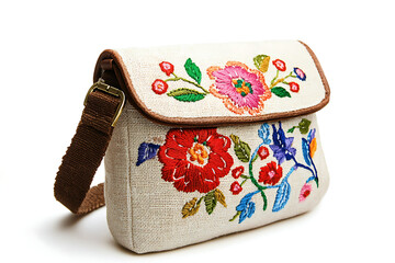Elegant embroidered floral handbag boasts vibrant colors and intricate stitching detail, perfect for adding a touch of bohemian chic to any outfit.