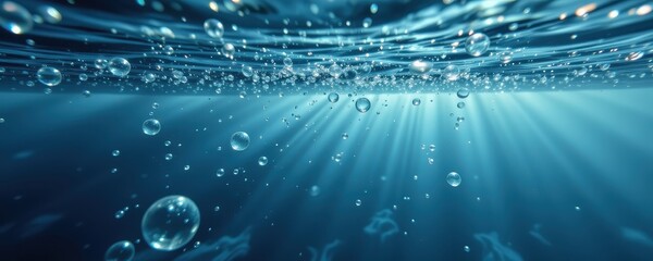 ripples and bubbles drift beneath the surface in a serene underwater world, showcasing balance, fluidity, and the quiet wonder of aquatic environments untouched by human disturbance.