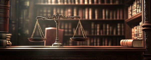 Scales on Desk in Library