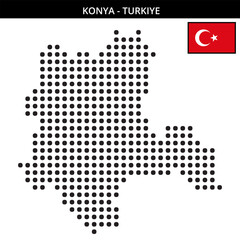 Fototapeta premium Big dots map of konya in Turkiye