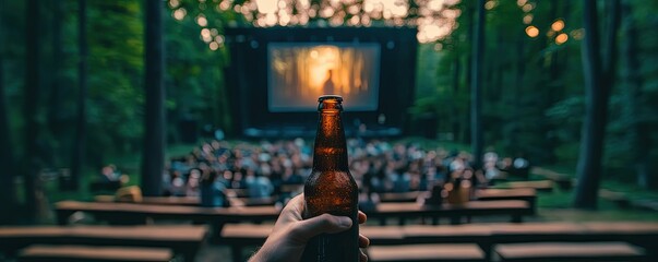 Beer Bottle at Outdoor Cinema
