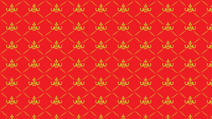 Seamless Ornamental Lattice Pattern with Decorative Royal Motifs