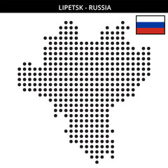 Fototapeta premium Big dots map of lipetsk in Russia