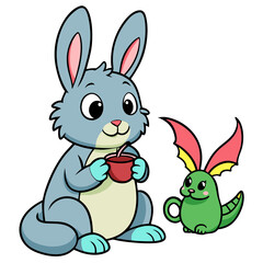 easter bunny with eggs