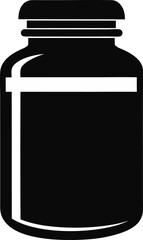 Pill Bottle Silhouette Vector Illustration 