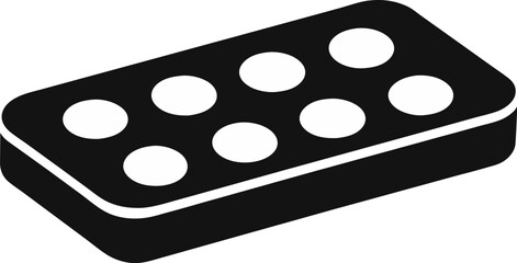 Pill Counting Tray Silhouette Vector Illustration