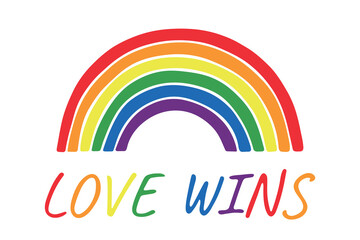 Obraz premium Colorful rainbow shape Gay pride flag Happy pride day LGBTQ community Pride Month Vector hand drawn doodle for posters, stickers, logo, cards