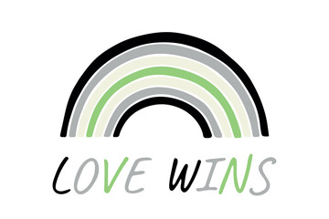 Colorful rainbow shape Agender pride flag Happy pride day LGBTQIA community Pride Month Vector hand drawn doodle for posters, stickers, logo, cards