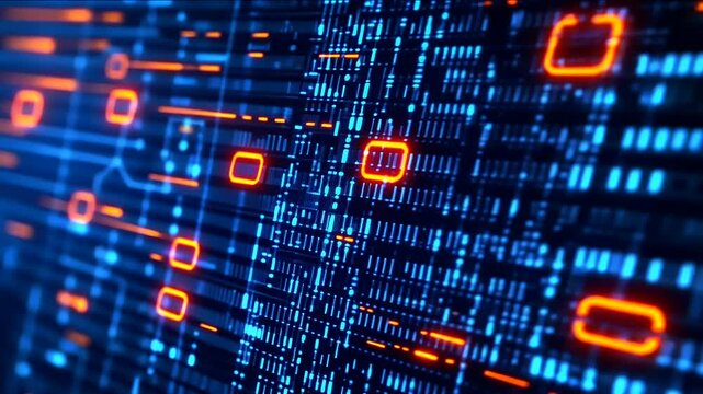 Abstract Digital Data Stream: A Futuristic Visualization of Binary Code