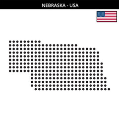 Fototapeta premium Big dots map of nebraska in the USA