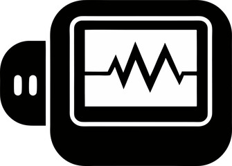 Pulse Oximeter Silhouette Vector Illustration 