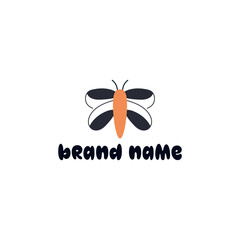 ILLUSTRATION ABSTRACT BUTTERFLY WINGS BROWN ORANGE FLAT PASTEL COLOR.LOGO ICON DESIGN TEMPLATE ELEMENT VECTOR	