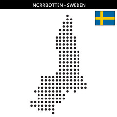 Fototapeta premium Big dots map of norrbotten in Sweden
