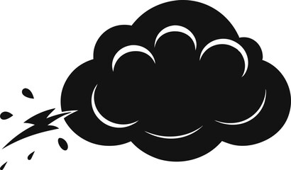 Sneeze Cloud Icon Silhouette Vector Illustration 