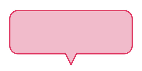 Fototapeta premium 吹き出し シンプル 横長 長方形 ピンク