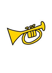 簡素な線でトランペット