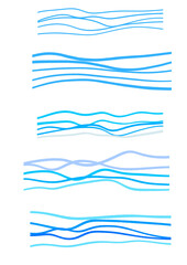 青い波の五線譜セット