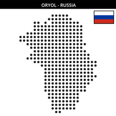 Fototapeta premium Big dots map of oryol in Russia