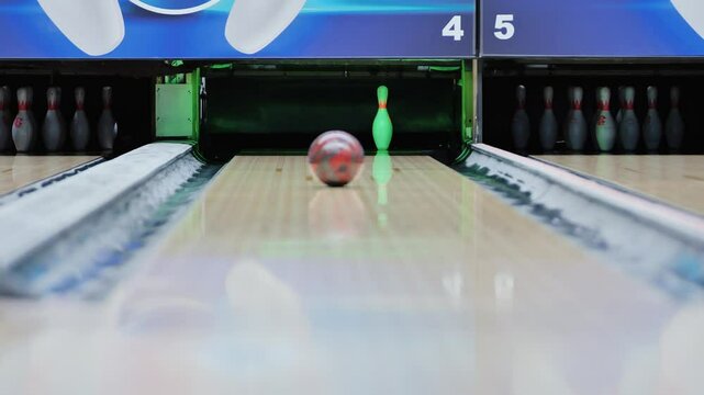 One lone pin falls after precise bowling throw lands direct hit in final shot