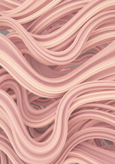 Flowing abstract lines in pink and cream