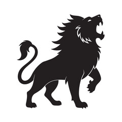 Lion Roaring Standing In Pride Silhouette