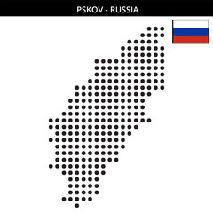 Fototapeta premium Big dots map of Pskov in Russia