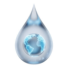 Obraz premium Water Drop Earth Globe Sustainability Concept