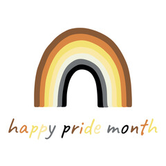 Colorful rainbow shape Bear brotherhood pride flag Happy pride day LGBTQIA community Pride Month Vector hand drawn doodle for posters, stickers, logo, cards