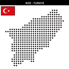Fototapeta premium Big dots map of rize in Turkiye