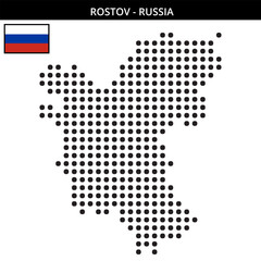 Obraz premium Big dots map of Rostov in Russia