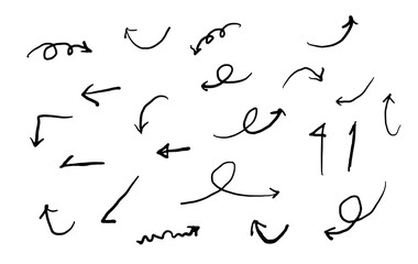 落書き風の手描きの矢印素材