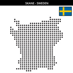 Obraz premium Big dots map of skane in Sweden