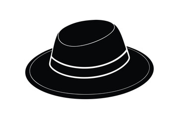Silhouette art illustration of a lightweight packable travel hat.eps
