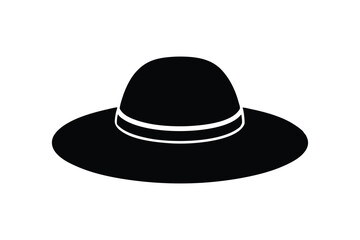Silhouette art illustration of a modern rain hat.eps