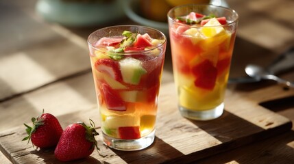 Fruit Cocktail Menu Design Layout