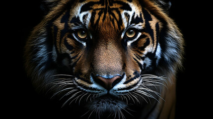 Fototapeta premium Close-up portrait of a tiger's face.
